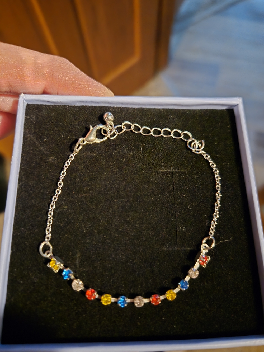 Sterling Silver Multicolor Crystal Bracelet - Women Jewelry - Picture 4 of 6